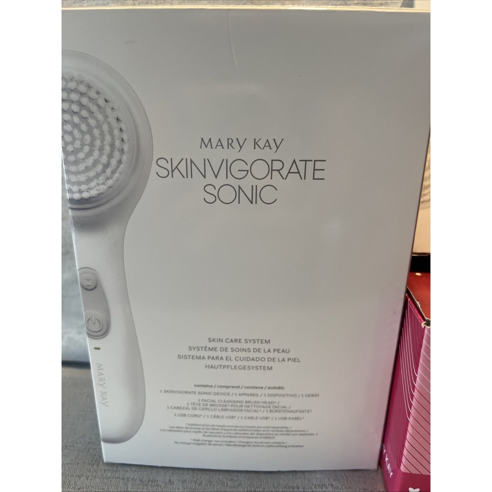 Mary Kay Skinvigorate Sonic System + 2 Brush Heads + Stand – NEW